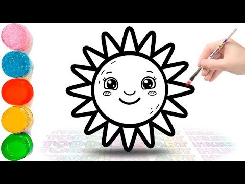 How to Draw a Cute Sun Step by Step | easy Sun drawing for kids and toddlers
