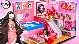 【鬼滅の刃】ミニチュアハウスDIY🌷竈門禰豆子ドールハウスの手作りクラフトコレクションのベスト🌻リカちゃんサイズのかわいい部屋 ✨✨ Demon Slayer House