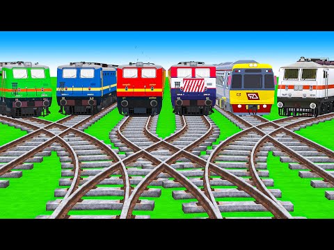【踏切アニメ】あぶない電車 6 TRAIN Climbing Pynamid 🚦 Fumikiri 3D Railroad Crossing Animation #train