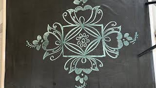 Beautiful rangoli design 3*3 dots #borderrangoli #art #muggulu #rangoli #kolam#trending#views #viral