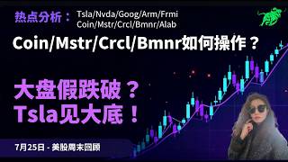 7.26 纳指假跌破？Tsla见大底！持仓Frmi大涨19%！Crcl/Coin/Mstr如何操作？热点分析#tesla #nvda #arm #google #coin #crcl #alab