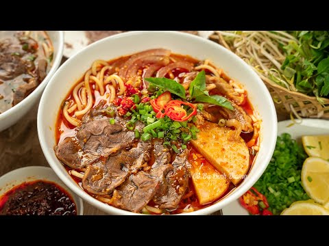 Cách nấu BÚN BÒ HUẾ ngon tuyệt đỉnh chuẩn vị Huế nhìn thôi đã thèm | Perfect VN Spicy Beef Noodle