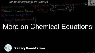 More on Chemical Equations