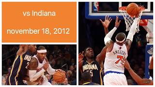 Carmelo Anthony 26 pts vs Indiana Pacers Highlights (november 18, 2012)