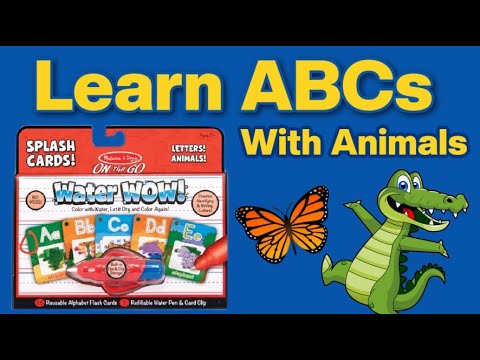 Learn ABC Alphabet with Animals Melissa & Doug Water WOW Splash Cards Fun Educational Video For Kids