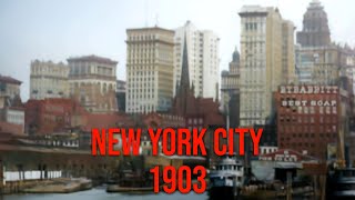 New York City Skyline in 1903 - Restored Footage