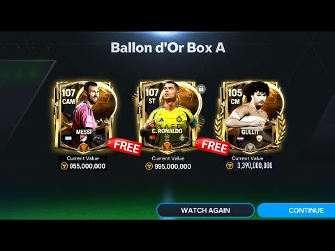 HOW TO GET FREE BALLON D'OR RONALDO, MESSI, CRUYFF - Ballon D’Or Pack Opening - FC Mobile 25