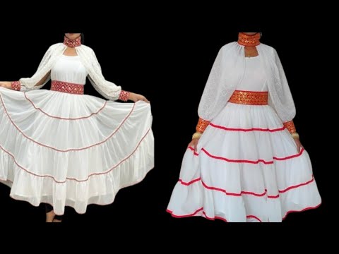 4 Layered Anarkali Dress/Kurti Cutting And Stitching/Long Kurti/Frock Design DIY/ Tiered Frill Kurti