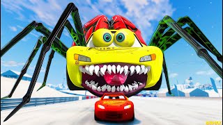 Epic Escape From The Lightning McQueen Eater & Mutant Spider Eater Car | McQueen VS McQueen | Beamng