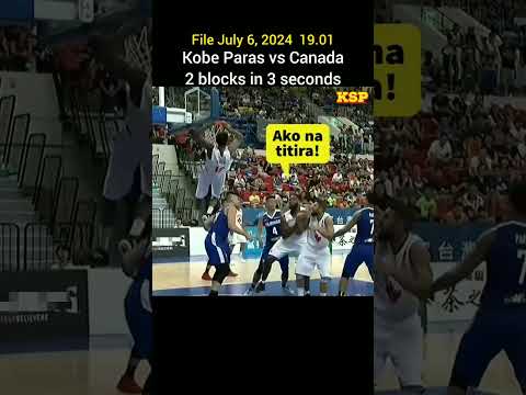 Kobe Paras versus Canada, 2 blocks in 3 seconds.