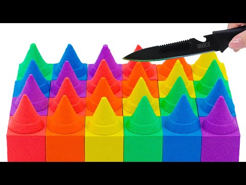 Satisfying Video | How To Make Rainbow Spike Board With Kinetic Sand Cutting ASMR | Yo Yo Candy