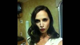 Eliza Dushku on the set of White Collar