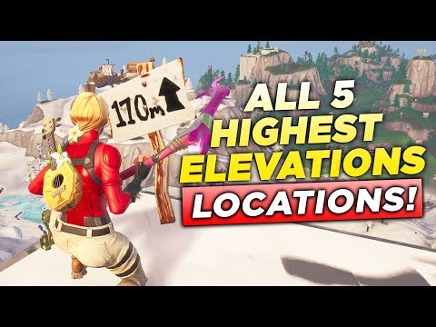 "Visit the 5 Highest Elevations on the Island" ALL LOCATIONS! Fortnite Challenge Week 6 Season 8