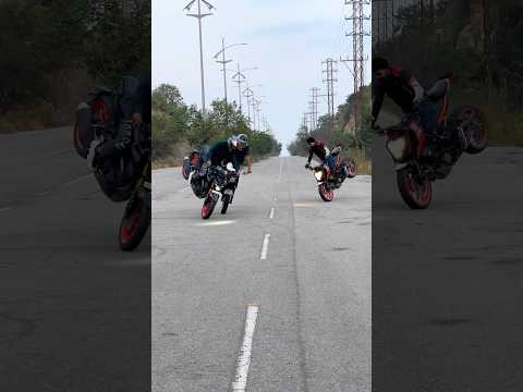 Yamaha MT15 vs duke390 and apache stunt shorts #shorts