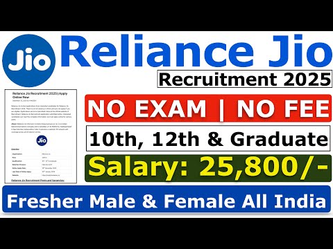 Reliance Jio Recruitment 2025 | Reliance Jio New Jobs 2025 |  | Reliance Jio Vacancy For Freshers