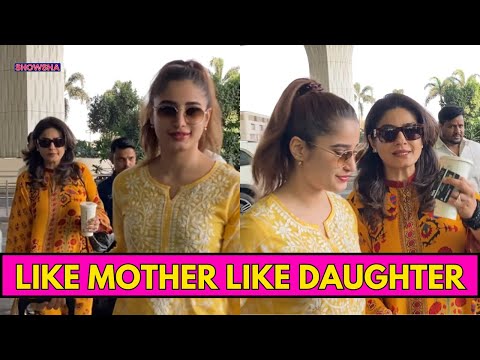 Rasha Thadani Twins With Mom Raveena Tandon In Gorgeous Yellow Kurtas | WATCH