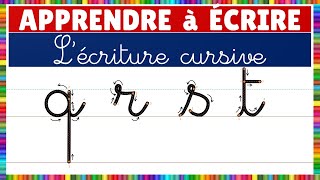 Apprendre à écrire || Ecrire les lettres q, r, s et t en écriture cursive