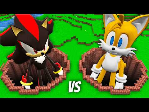 I found a SHADOW SONIC PIT vs SONIC TAILS PIT in Minecraft ! SHADOW SONIC vs SONIC MAILS !