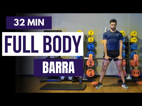 Rutina full body con barra de pesas AVANZADA 🔥 ejercicios con barra en casa 30 MIN