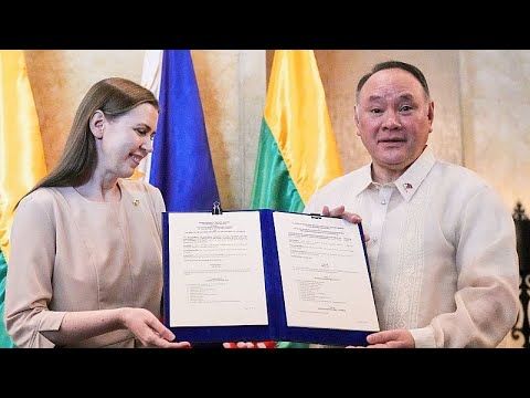 YouTube video thumbnail: Lithuania and the Philippines Sign Security Pact to Counter 'Authoritarian Axis' of China and Russia