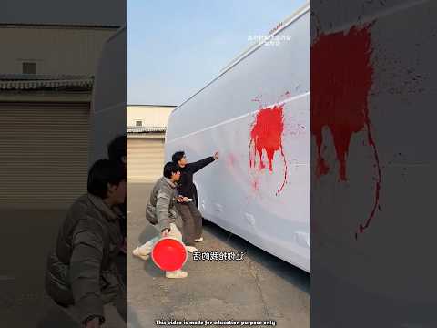 Dirty painting done on school bus #shorts