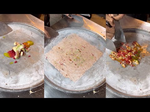 😱Live Mix Fruits Tawa Ice Cream in Sarafa Bazar Indore😍🔥|StreetFood #youtubevideo #streetfood