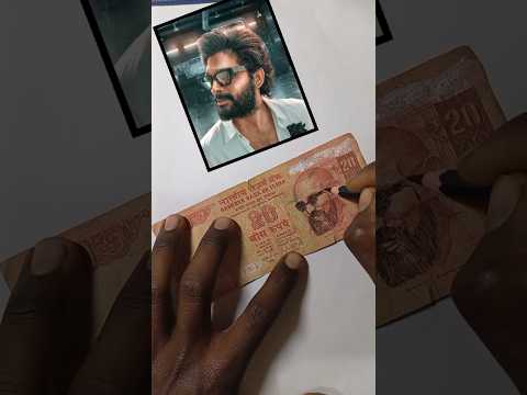 ✨नोट पर अल्लू अर्जुन की स्केचिंग💪not per pushpa raj ki drawing ✅😍✍️