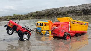 JCB ki Khudai Sand Loading Tata Dumper Truck | Tata Tipper Accident Mud Pulling Out HMT Tractor