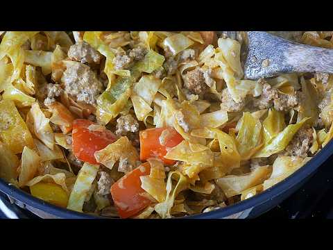 Spitzkohl Pfanne mit Hackfleisch & Paprika | Rezept | Fast Food | Low Carb | Schnell | Einfach