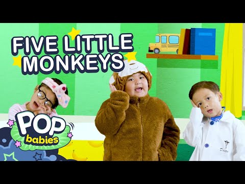 Five Little Monkeys | Cinco monitos | Canciones Infantiles | Canción Bebé | Bebés Pop | Pop Babies