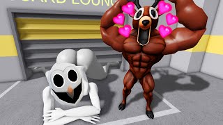 OWL WOMAN STUCK? MUSCLE DEER FALL IN LOVE in 99 NIGHTS BARRY’S PRISON RUN! #roblox #obby