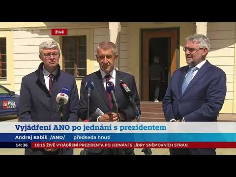Tisková konference po jednání s prezidentem Pavlem