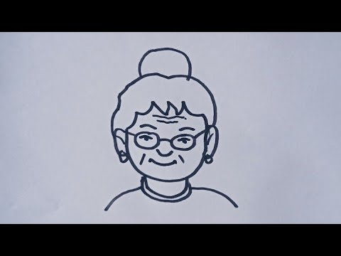 How to draw Grandma / Grandma drawing easy step by step