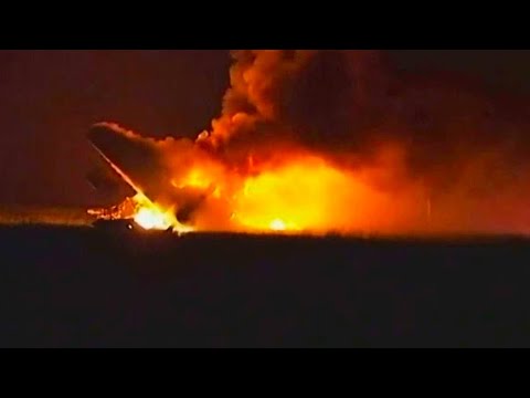 Russian Mi-24 attack helicopter burnt out and destroyed near Moscow