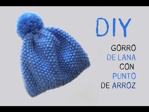Aprender a tejer: Cómo hacer gorro de lana punto de arroz DIY