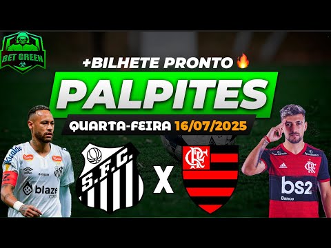 PALPITES DE FUTEBOL PARA HOJE 16 07 2025 (QUARTA-FEIRA) + BILHETE PRONTO | BET GREEN 🍀