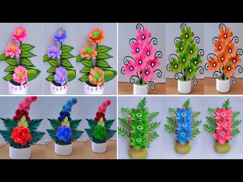 4 beautiful flower bouquet making with paper / diy flower bouquet