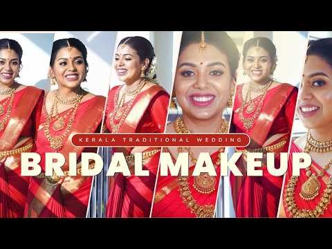 Simple & Elegant Kerala Bridal Makeup | Wedding Look in Red Silk Saree | Vikas Vks Makeup Artist