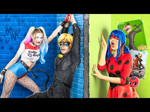 Harley Quinn roubou o namorado da Ladybug! Harley Quinn e Cat Noir agora são um casal!