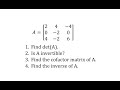 Matrix Operations and Determinants