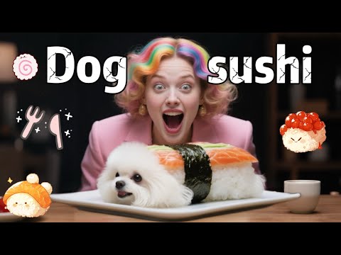 the dog turns into sushi!#smartnico #funny #funnydogs #pets #cute