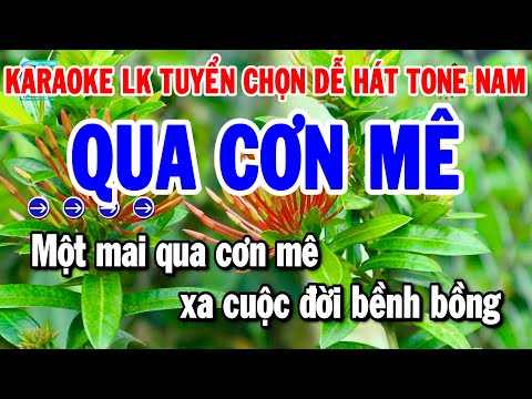 Karaoke Liên Khúc Tone Nam Nhạc Sống Hay Dễ Hát 2025 | Qua Cơn Mê – Giã Từ | Thanh Hải