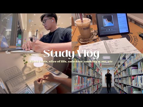 Slice of life || Final exam week, study vlog, cafe date, cooking w me, productive days, etc