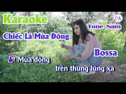 Karaoke Chiếc Lá Mùa Đông | Bossa Nova | Tone Nam (Fm,Tp:120) | Quốc Dân Karaoke