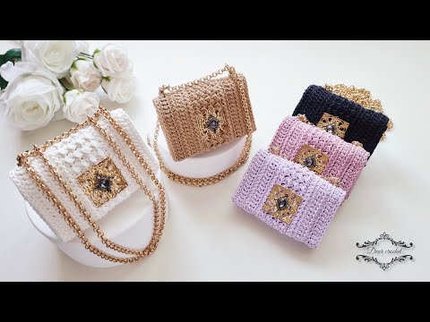 코바늘 전통 금장장식 지갑뜨기- 숄더/크로스 둘다가능(Crochet Wallet)