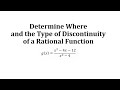 Understanding Discontinuities in Rational Functions