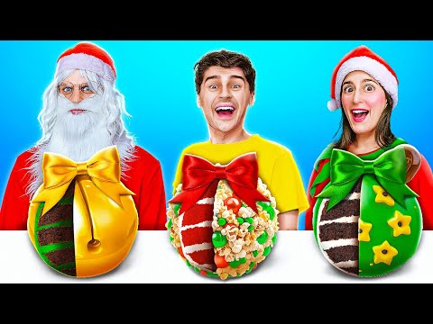 NUOVO 123 GO! Me vs Babbo Natale vs Elfo Sfida di Cucina! Fantastica Sfida di Natale