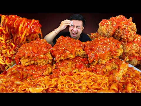 MUKBANG AYAM CRISPY SAMBAL PAK GEMBUS 100 CABE + SEBLAK KOMPLIT PEDAS JELETET