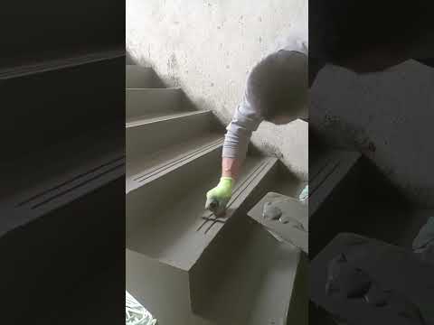 Stair anti-slip strip plastering#shorts