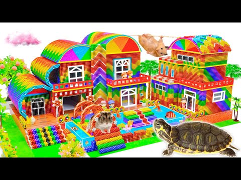 Satisfying Video - How To Make The Rooftop Rainbow Creative House With Double Aquarium For Hamster